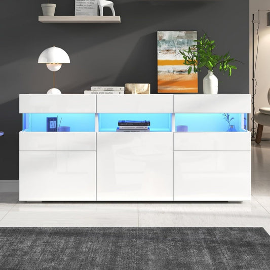 Buffet structure metallique gris pour le salon