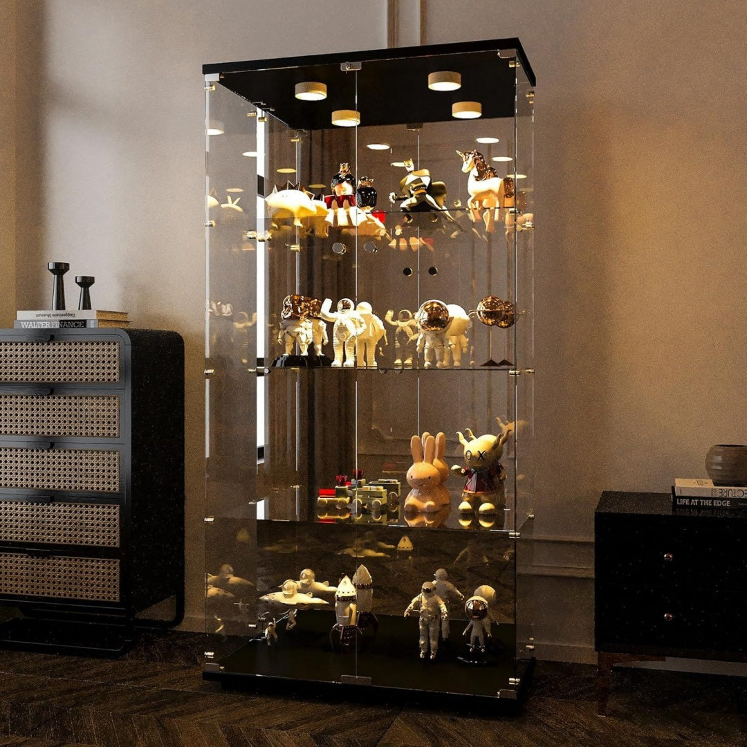Astuce, armoire vitree marron en bois