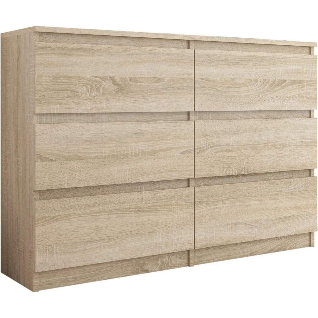 Commode beige 6 tiroirs minimaliste