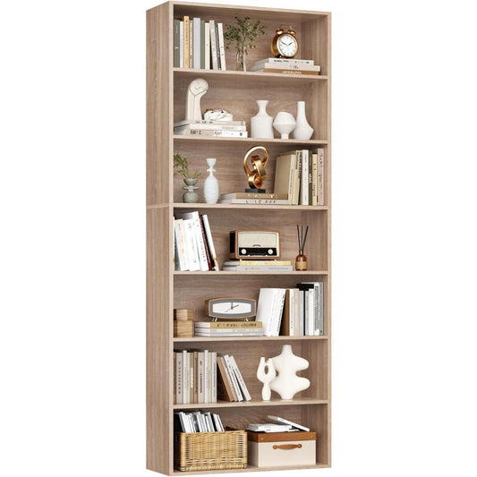 Bibliotheque marron grand espace de rangement 60 x 23.5 x 209.5 cm