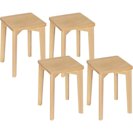 Style scandinave pouf en bois beige, 31 x 31 x 44, 5 cm