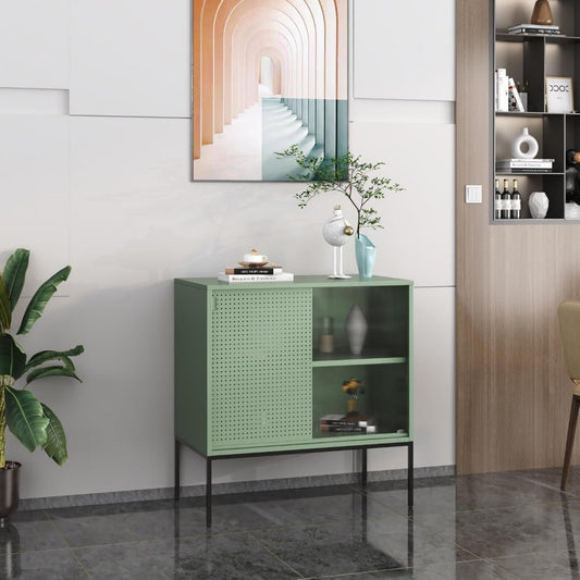 Vaisselier gris et 2 portes, style industriel