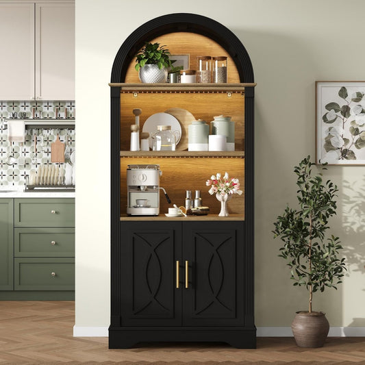 Vitrine dexposition gris fonce style rustique, rangement & 2 portes