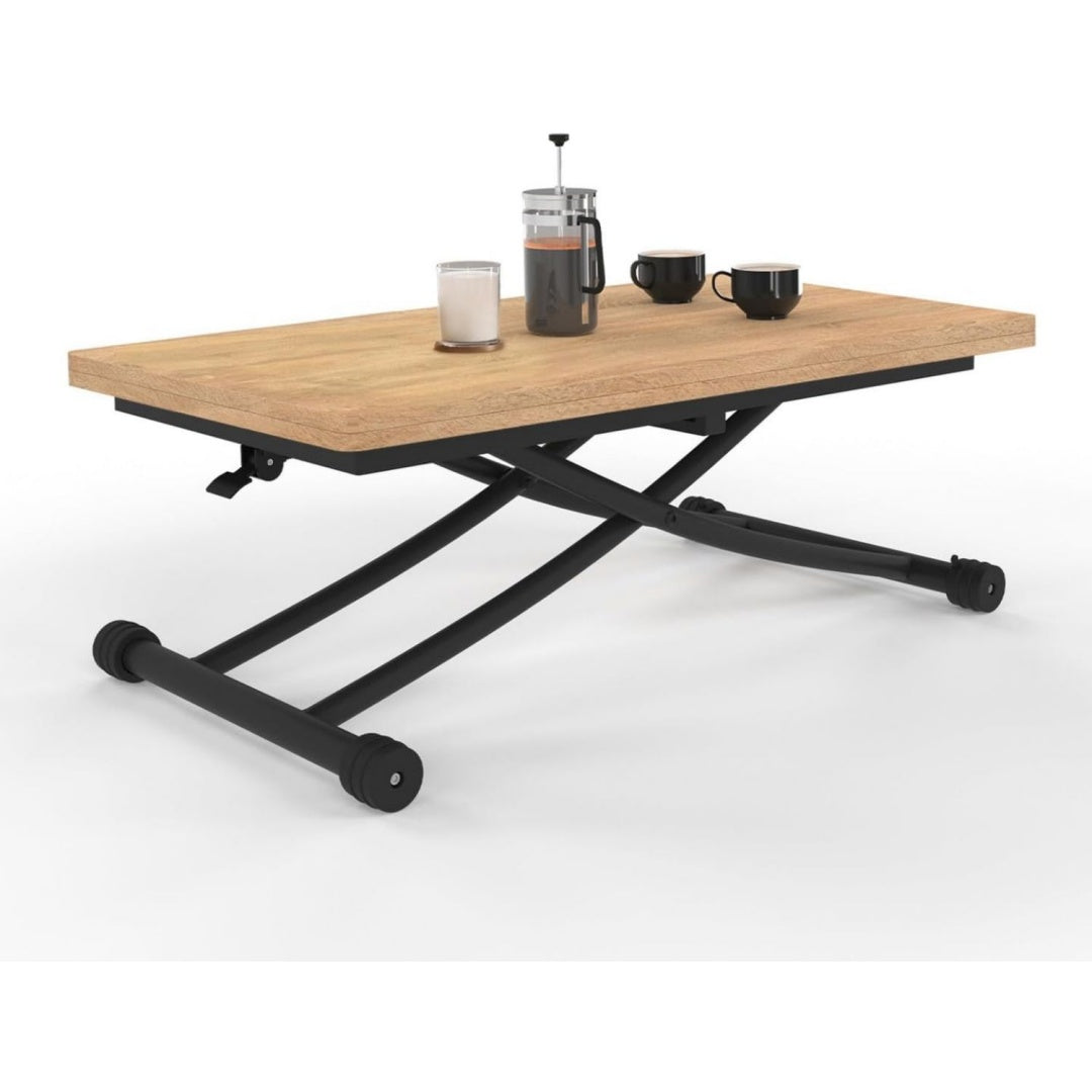 Table basse relevable gris clair