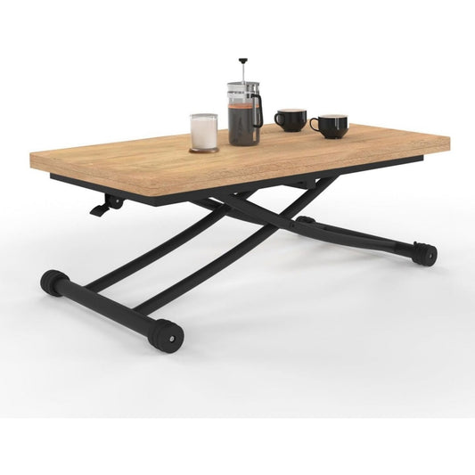 Table basse relevable gris clair