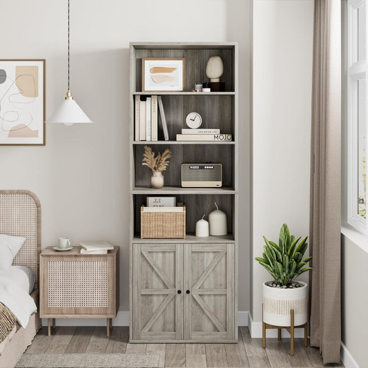 Fonctionnel, placard de rangement gris en bois