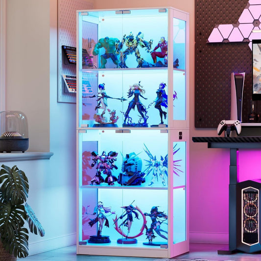 Style Contemporain, vitrine bleu (34 x 54 x 160 cm)