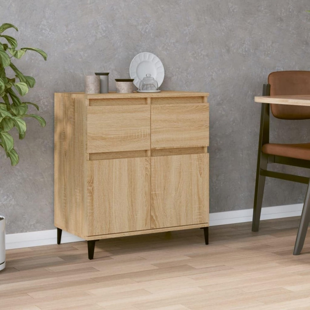 Sideboard marron en bois, structure metallique