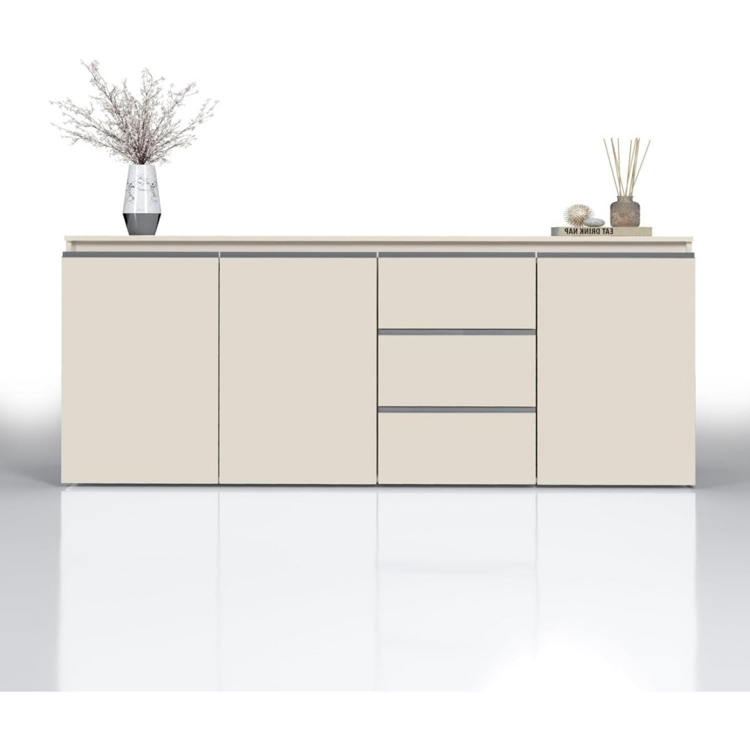 Buffet contemporain 3 tiroirs et 3 portes en bois