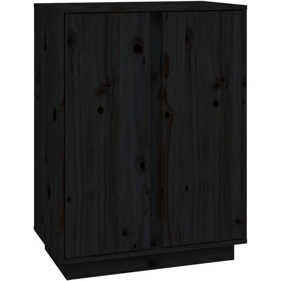 Buffet tout en bois massif noir contemporain