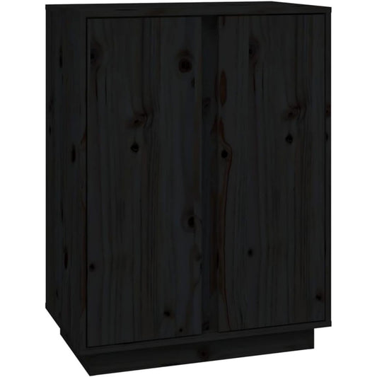 Buffet tout en bois massif noir contemporain