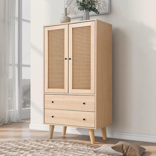 Commode gris clair, fermeture magnetique, rangement multifonction