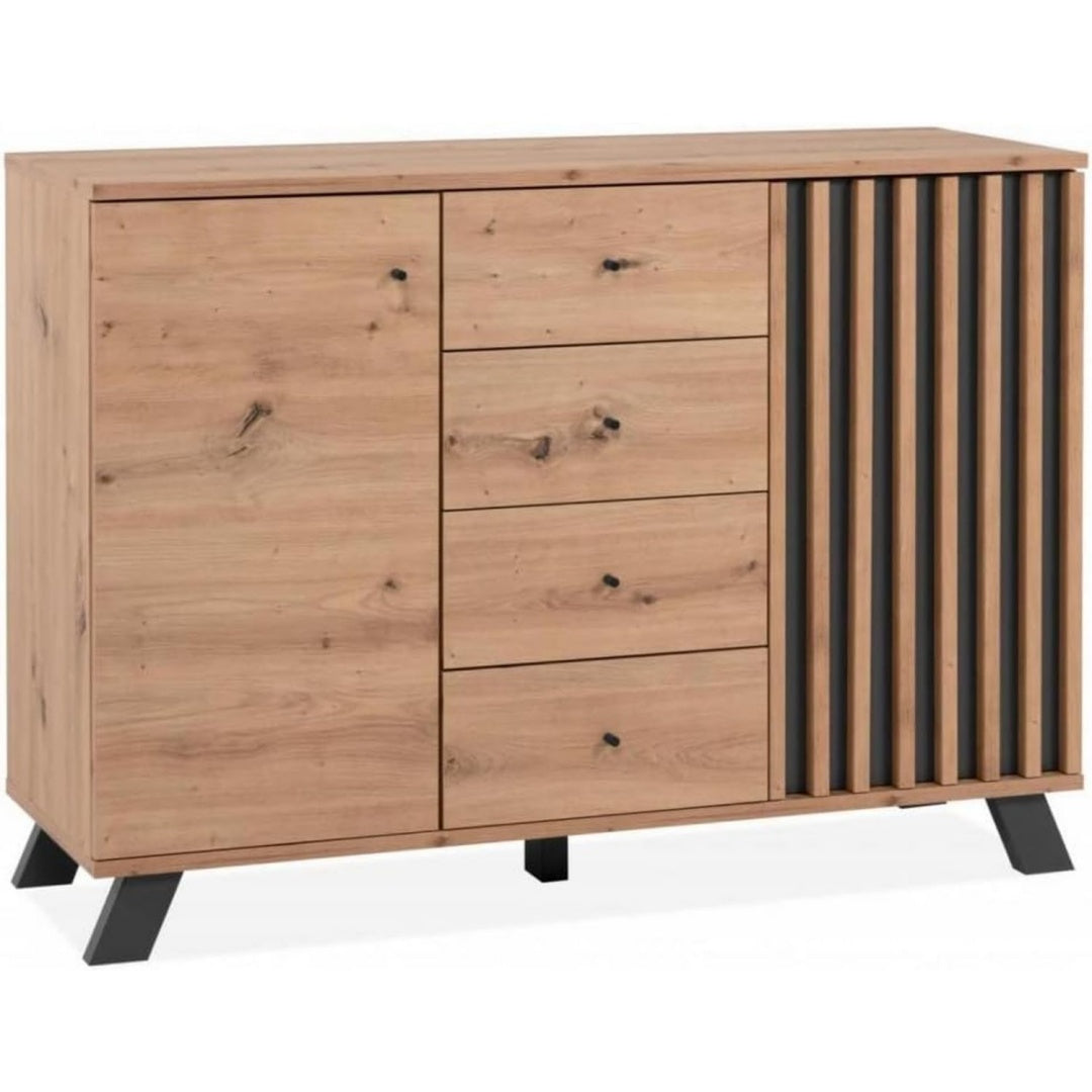 Industrielle commode marron parfaite entree