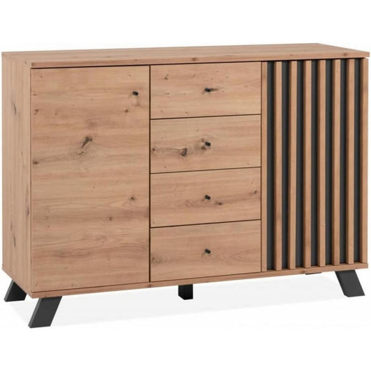 Industrielle commode marron parfaite entree