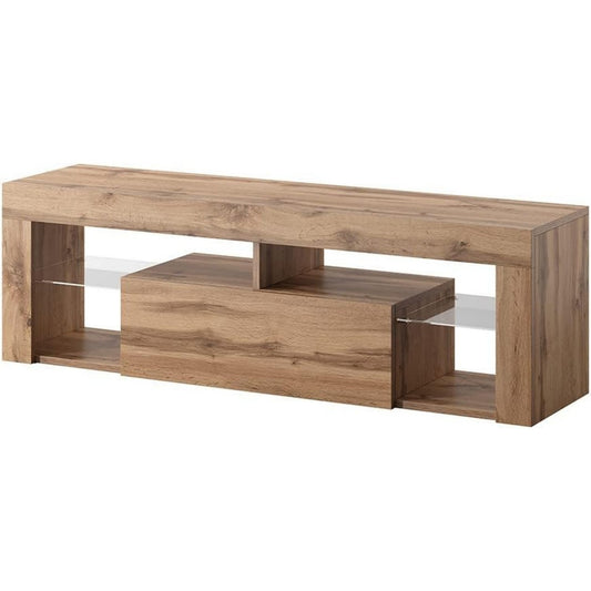 Support sur pied 35 x 140 x 51 cm en chene et verre