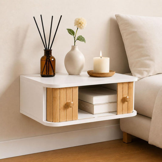 Table de chevet beige minimaliste