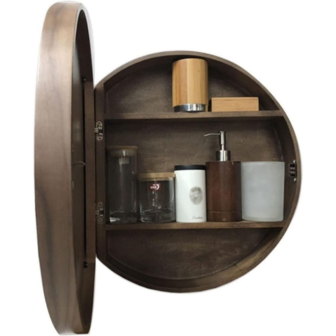 Rangement, miroir armoire marron en bois