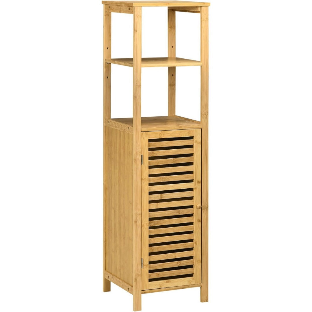 Colonne de rangement marron etageres reglables