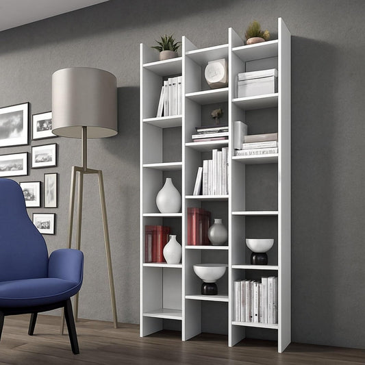 Bibliotheque minimaliste gris fonce