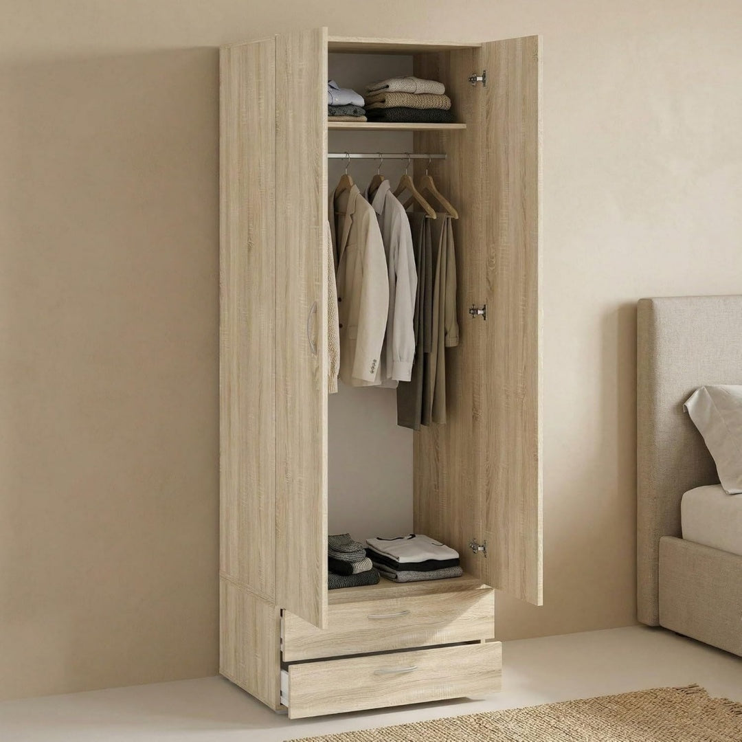 Placard marron en bois etagere ouverte